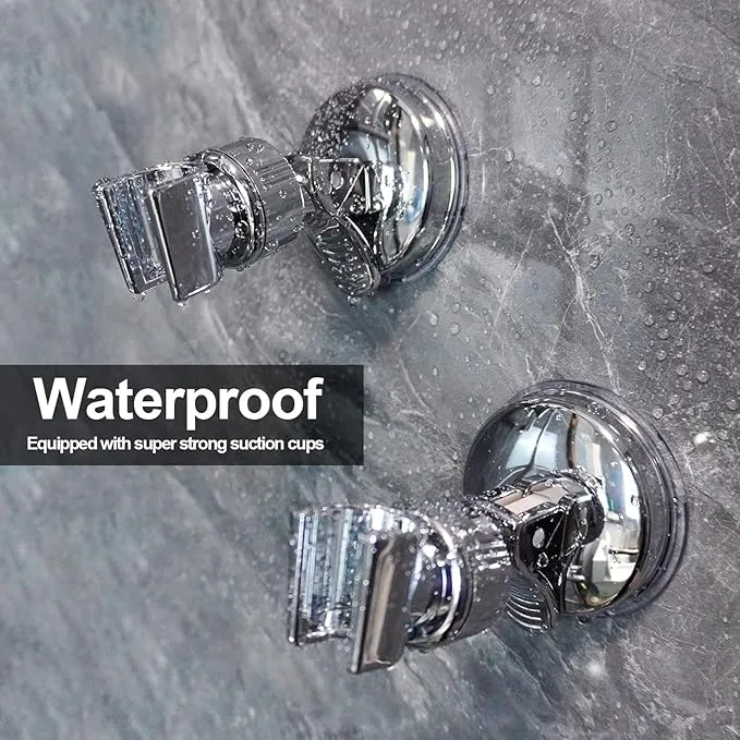 2pcs Adjustable Shower Head Holders Removable Suction Cup Shower Head Bracket No Drill Shower Head Bracket