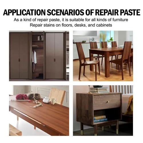Wood repair paste used on furniture cabinets tables and floors