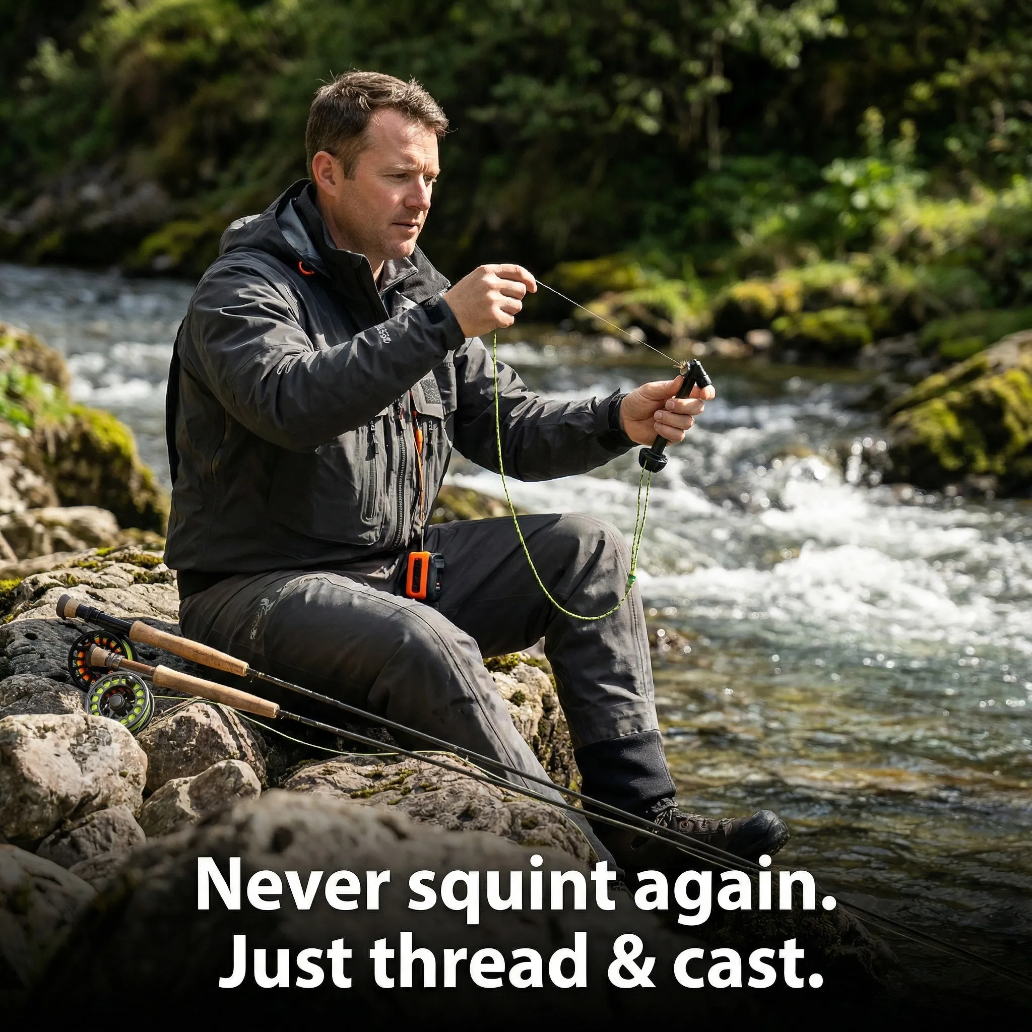 Never squint again. Just thread and cast.