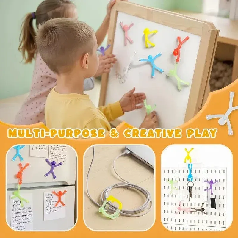 Colorful magnetic silicone figure set with storage tin