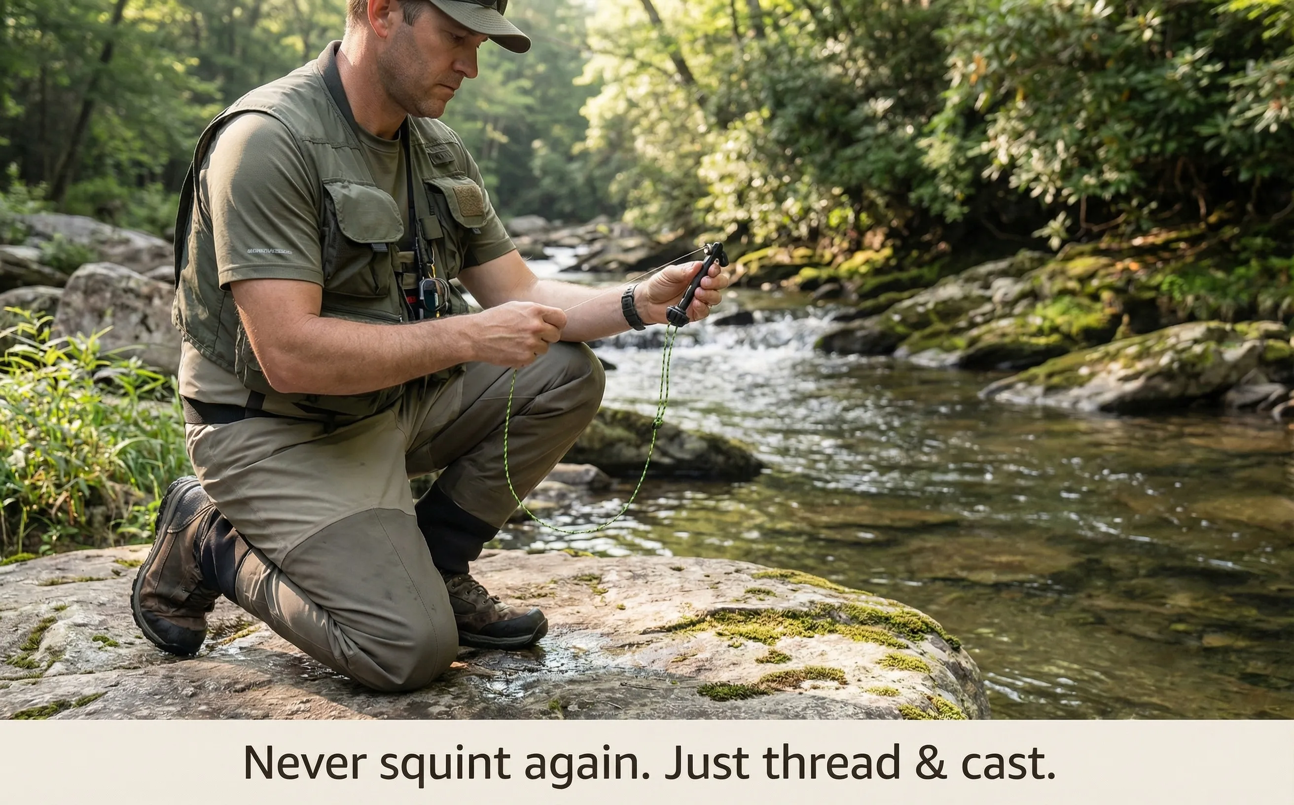 Fly fishing line threading